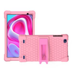 Transwon Portable Electronic Device Cover for BLU M8L Plus Tablet 8 Inch, Pink Tablet Case with Built-in Stand