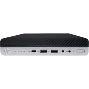 HP EliteDesk 800 G4 Mini Intel Core i5-8500T 2.1 GHz, 16GB RAM, 256GB SSD, Windows 11 Pro 64bit (Renewed)