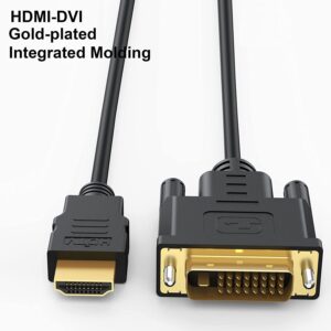 HDMI to DVI Cable 3ft 5-Pack, Bidirectional DVI to HDMI Cord Adapter 1080P Video High Speed Compatible for Computer, PC, Raspberry Pi, Roku, Xbox One, PS4 PS3, Graphics Card