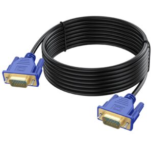 uvooi vga to vga cable 15ft, gold-plated vga cord male to male cable 15 pin for computer monitor projector 1080p full hd