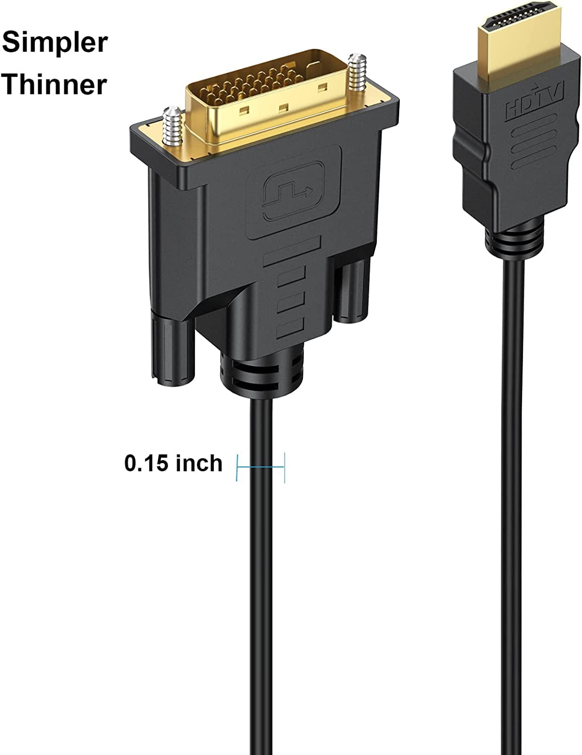 HDMI to DVI Cable 3ft 5-Pack, Bidirectional DVI to HDMI Cord Adapter 1080P Video High Speed Compatible for Computer, PC, Raspberry Pi, Roku, Xbox One, PS4 PS3, Graphics Card