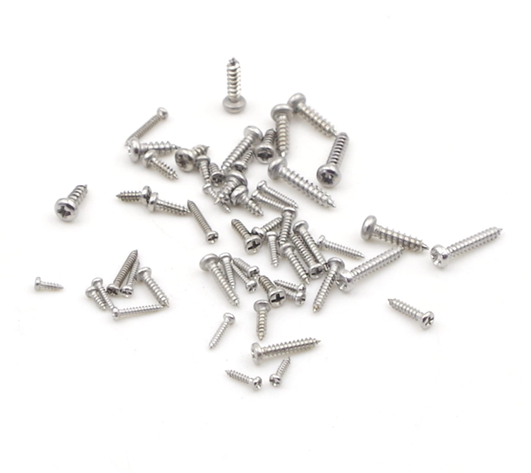 HVAZI 24 Kinds M1 M1.2 M1.4 M1.5 M1.7 M2 304 Stainless Steel Phillips Pan Head Small Self Tapping Screws Assortment Kit