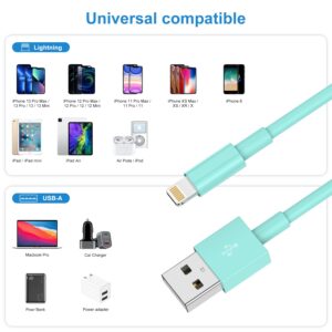 QZIIW iPhone Charger Cable 10 Ft [Apple MFI Certified], 3Pack 10 Feet Long USB to Lightning Cable, Apple Charging Power Cord 10 Foot for iPhone 14 13 12 11 Pro Max Mini XR XS X 9 8 7Plus 6 ipad-Blue