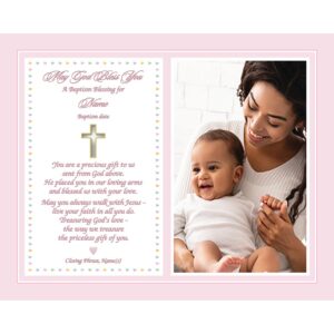 Poetry Gifts Baptism Personalized Blessing for Baby Girl, Customized 8x10 Inch Print