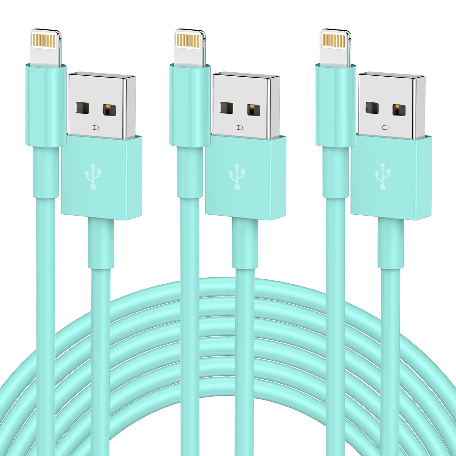 QZIIW iPhone Charger Cable 10 Ft [Apple MFI Certified], 3Pack 10 Feet Long USB to Lightning Cable, Apple Charging Power Cord 10 Foot for iPhone 14 13 12 11 Pro Max Mini XR XS X 9 8 7Plus 6 ipad-Blue