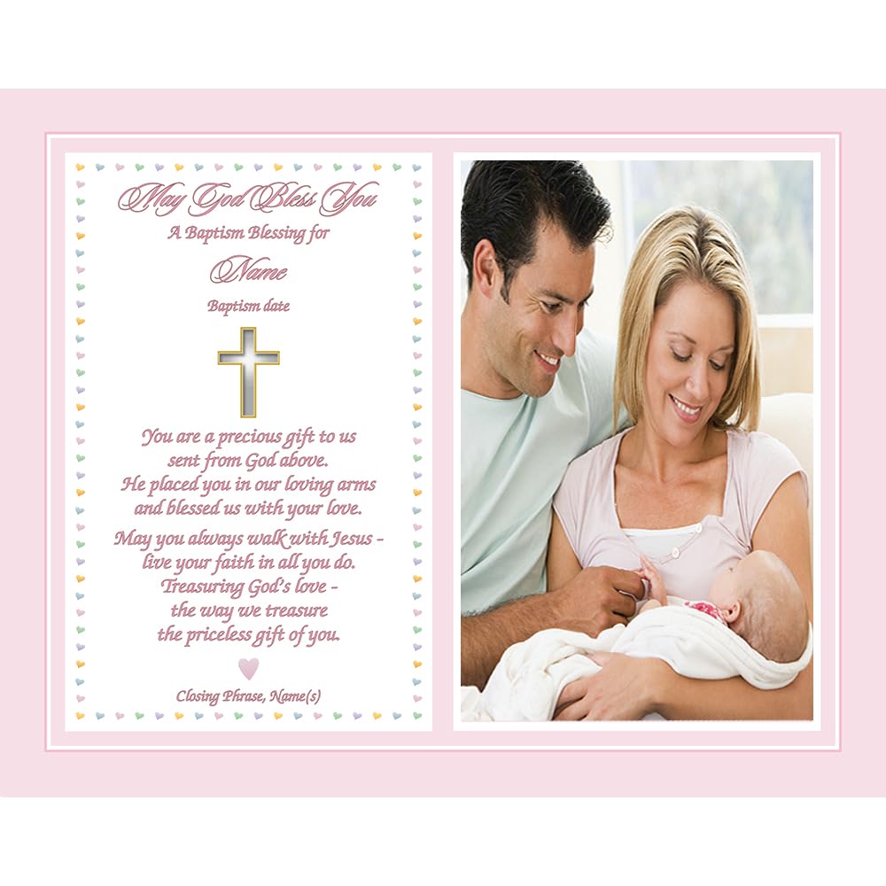 Poetry Gifts Baptism Personalized Blessing for Baby Girl, Customized 8x10 Inch Print