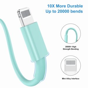 QZIIW iPhone Charger Cable 10 Ft [Apple MFI Certified], 3Pack 10 Feet Long USB to Lightning Cable, Apple Charging Power Cord 10 Foot for iPhone 14 13 12 11 Pro Max Mini XR XS X 9 8 7Plus 6 ipad-Blue