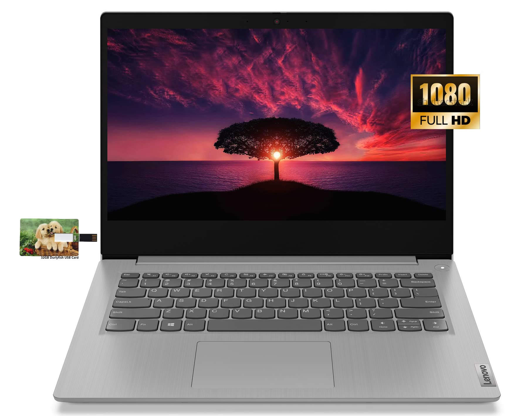 New Lenovo IdeaPad 3i Business Laptop, 14" FHD Display, Intel Core i5-10210U, Windows 10 Pro, 20GB RAM, 1TB SSD, HDMI, WiFi, 32GB Durlyfish USB Card