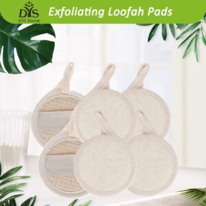 Face Loofah Pads Exfoliating Scrubber, Natural Luffa Facial Cleanser Pad Sponges Exfoliator Scrub Brush 6 Pack for Body Back Dead Skin Cleansing Washing Suitable for Men Women Bath Shower Spa Massage