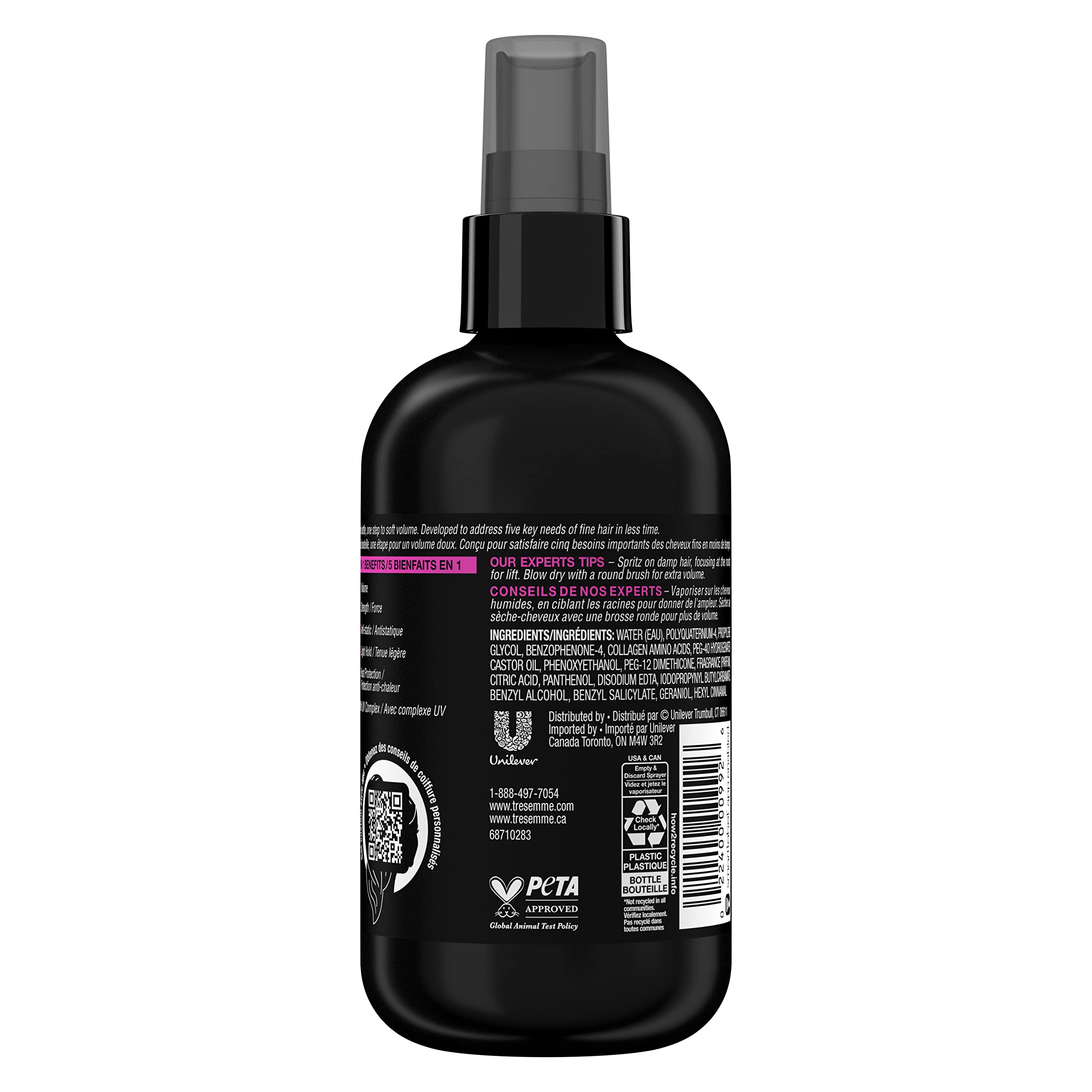 TRESemmé One Step 5-in-1 Volumizing Hair Styling Mist 2 Count For Fine Hair Hair Care Product for Soft, Weightless Volume 8 oz