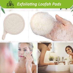 Face Loofah Pads Exfoliating Scrubber, Natural Luffa Facial Cleanser Pad Sponges Exfoliator Scrub Brush 6 Pack for Body Back Dead Skin Cleansing Washing Suitable for Men Women Bath Shower Spa Massage