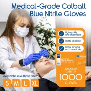 Inspire Nitrile Exam Gloves | THE ORIGINAL Quality Stretch Nitrile, Cobalt Blue | 4.5 Gloves Disposable Latex Free Medical EMT (X-Large (Pack of 1000), Case Of 1000)