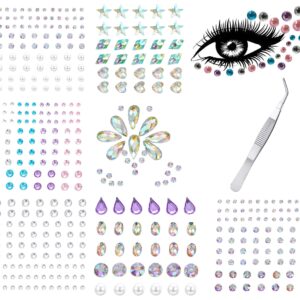 PLOMFOV Face Jewels for Glitter Makeup for Women Face Gems Stick On Rhinestones for Eyes Self-Adhesive Rhinestone Sticker Makeup Rhinestones for Makeup Face Gems Set A