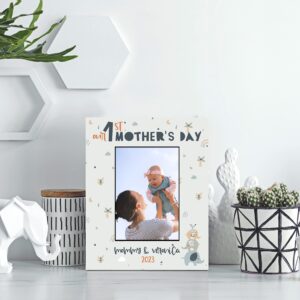 First Mother's Day Gifts, Personalized Our 1st Mother's Day Picture Frame with Names, Date | 6 Designs, 2 Sizes | 1st Mom Gift from Husband - New Mom Gifts - #1