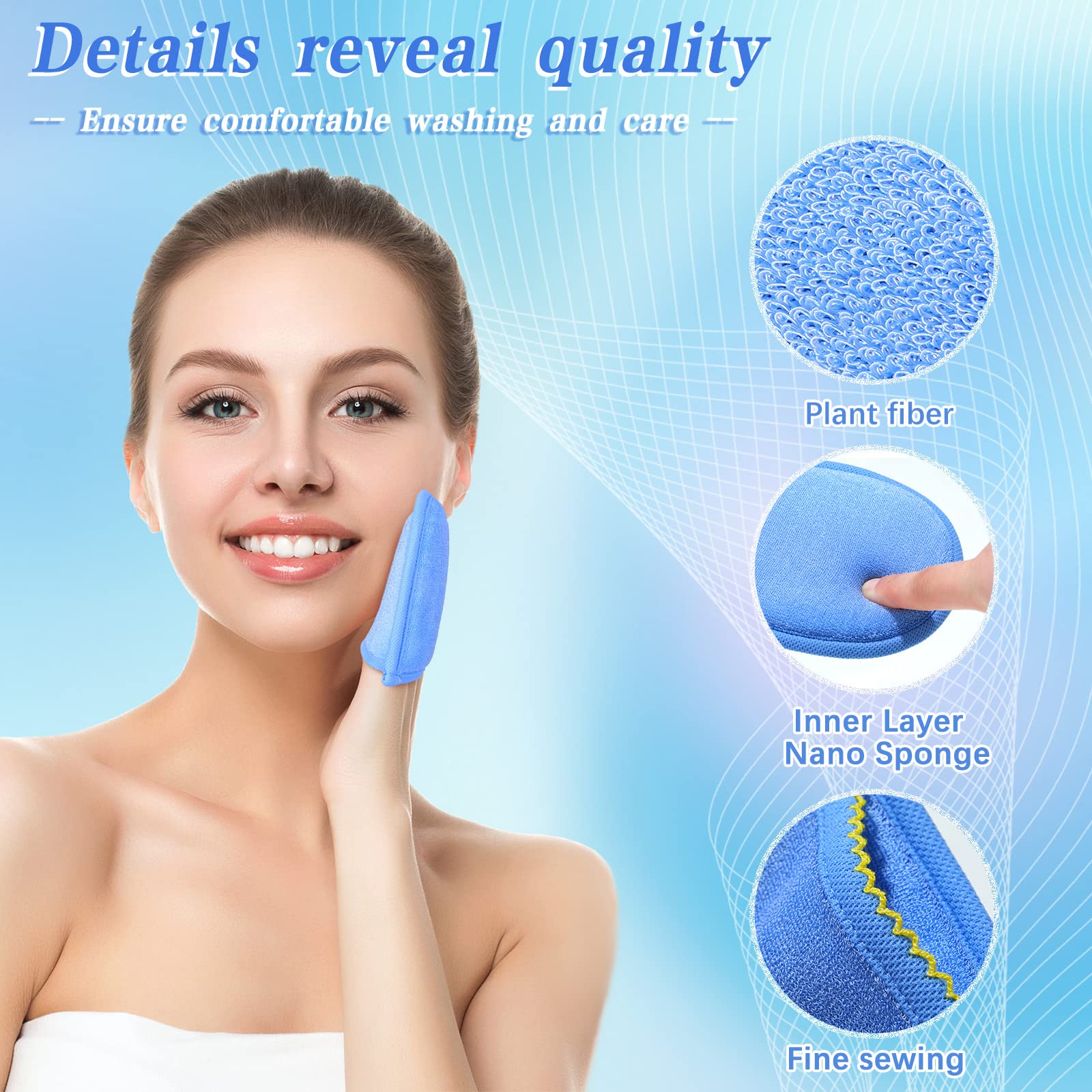 4 Pcs Facial Scrub Exfoliator Mitts Deep Exfoliating Gloves Face Scrub and Body Scrub Mitt Face Cleaning Mitten Skin Cleanser Dead or Dry Skin Remover Exfoliator Face Scrub Tool, 4 Colors