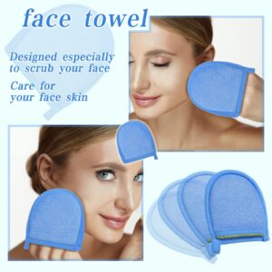 4 Pcs Facial Scrub Exfoliator Mitts Deep Exfoliating Gloves Face Scrub and Body Scrub Mitt Face Cleaning Mitten Skin Cleanser Dead or Dry Skin Remover Exfoliator Face Scrub Tool, 4 Colors