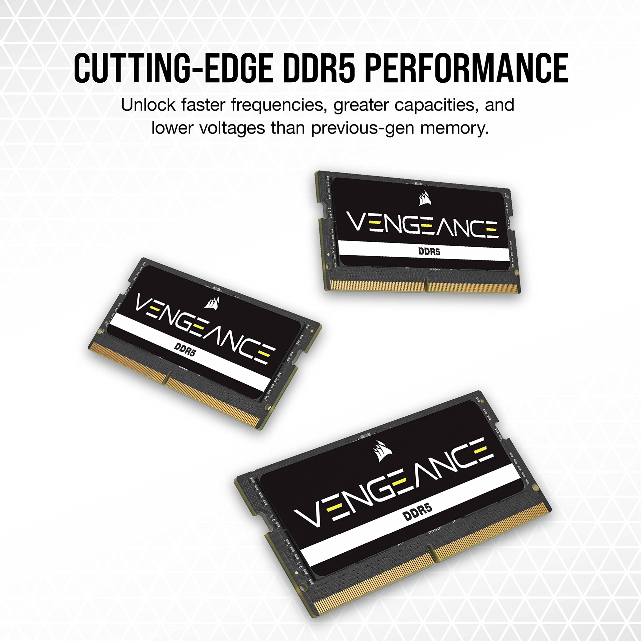 CORSAIR VENGEANCE SODIMM DDR5 RAM 32GB (2x16GB) 4800MHz CL40 Intel XMP iCUE Compatible Computer Memory - Black (CMSX32GX5M2A4800C40)