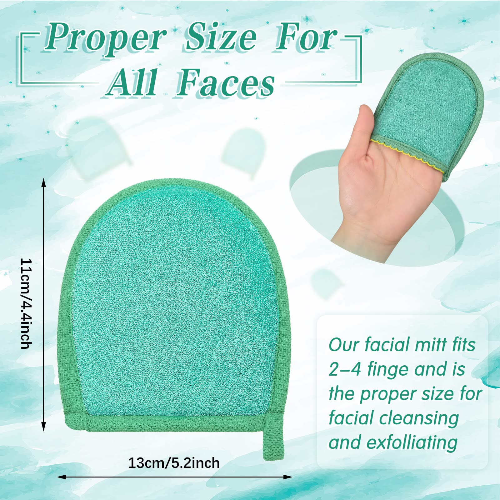 4 Pcs Facial Scrub Exfoliator Mitts Deep Exfoliating Gloves Face Scrub and Body Scrub Mitt Face Cleaning Mitten Skin Cleanser Dead or Dry Skin Remover Exfoliator Face Scrub Tool, 4 Colors