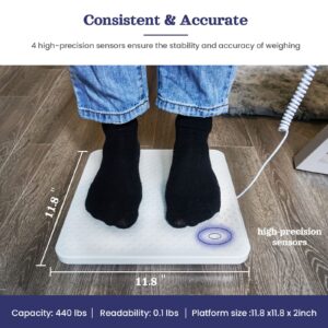 Tetuga Medical Scale - Heavy Duty 440 lb High Capacity Wrestling Scale for Body Weight with Easy to Read LCD Display Physician Scale, Professional Medical Grade Scale for Doctor Home Gym Office