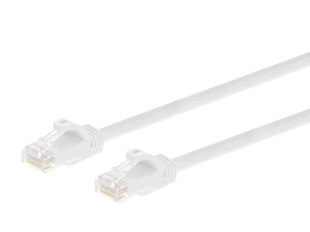 Monoprice Cat6 2ft White 12-Pk Patch Cable UTP 24AWG 550MHz Pure Bare Copper Snagless RJ45 Flexboot Series Ethernet Cable