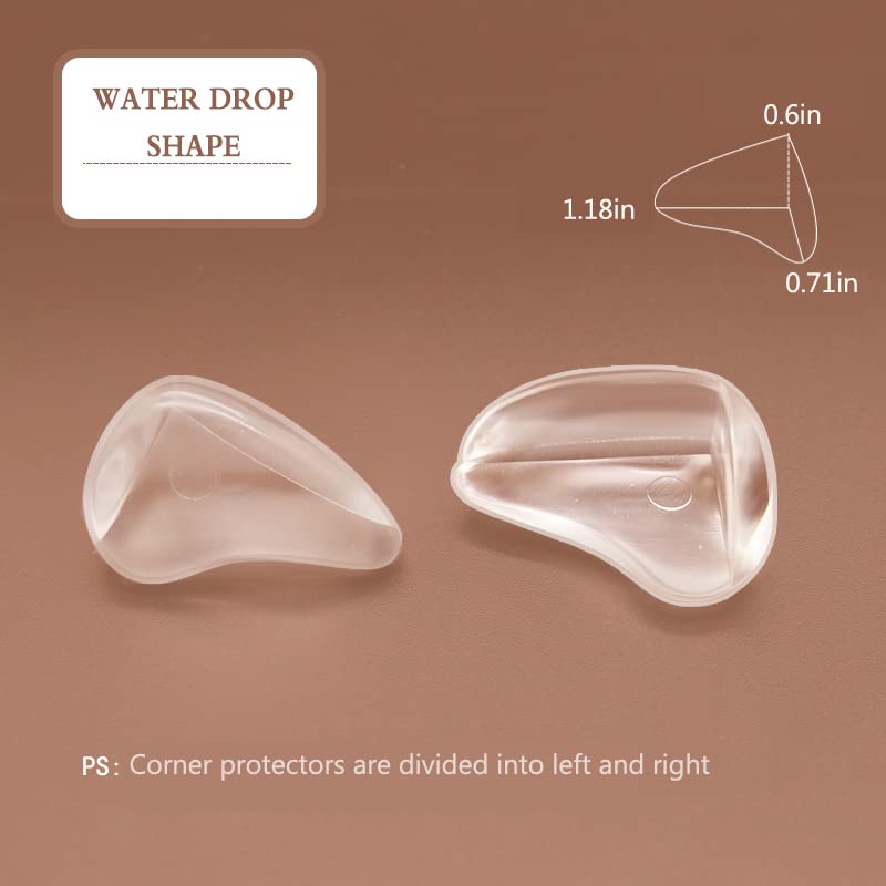 Yaokaim 8PCS Water Drop Shape Corner Protector,Baby Proofing Bumpers-Safety Guards & Cushions for Table,Desk,Crib,Fireplace,Corners & Edges