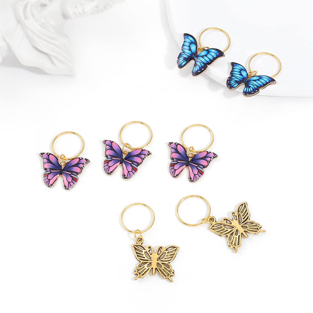 Formery Loc Jewelry Hair Gold Butterfly Charms Braids Jewels Clips Locs Dreadlock Hair Accessories for Women (15pcs) (Butterfly)