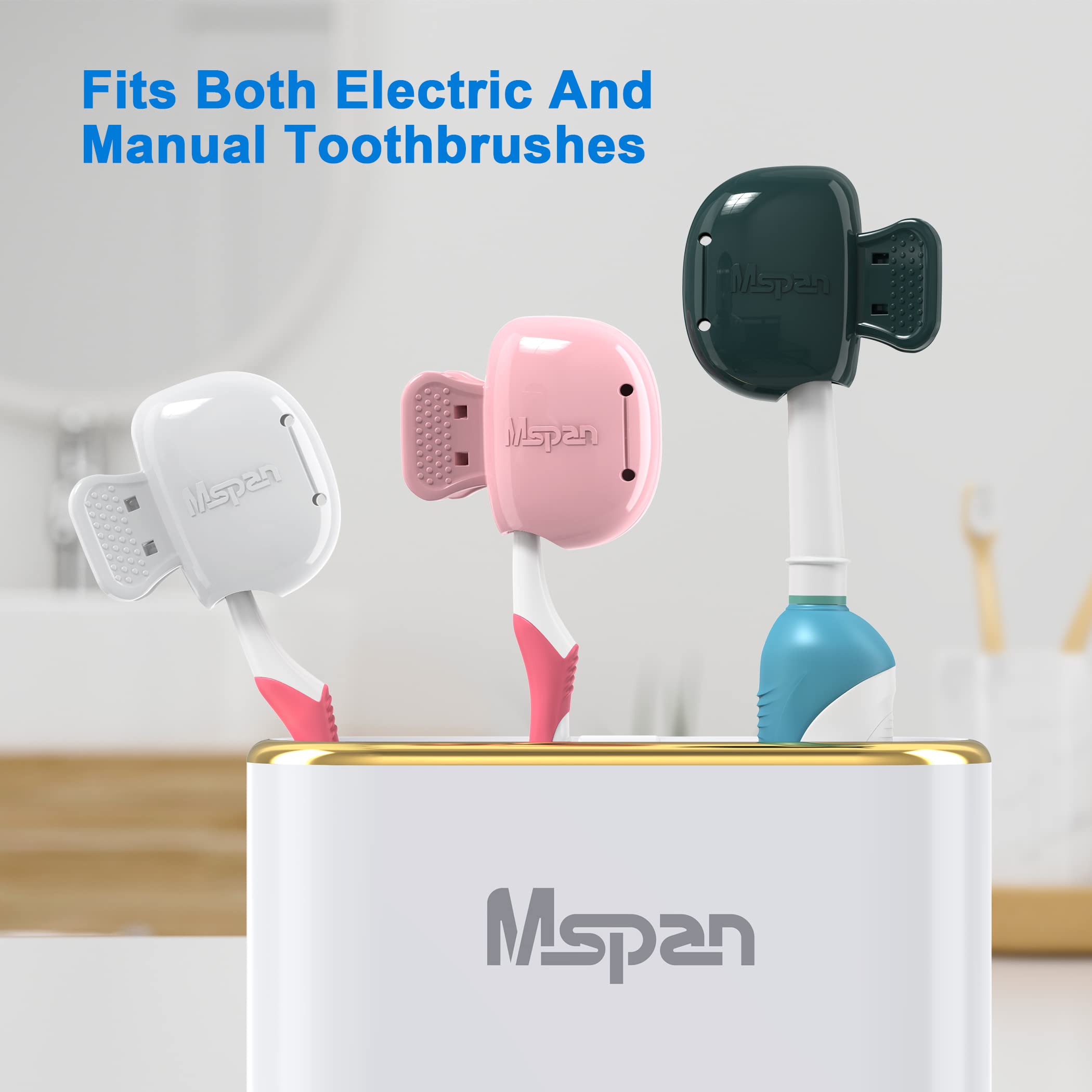 Mspan Toothbrush Cover Cap Case: Brush Head Protector Pods Plastic Travel Tooth Brushing Clip for Manual & Electric Toothbrush - 6 Packs