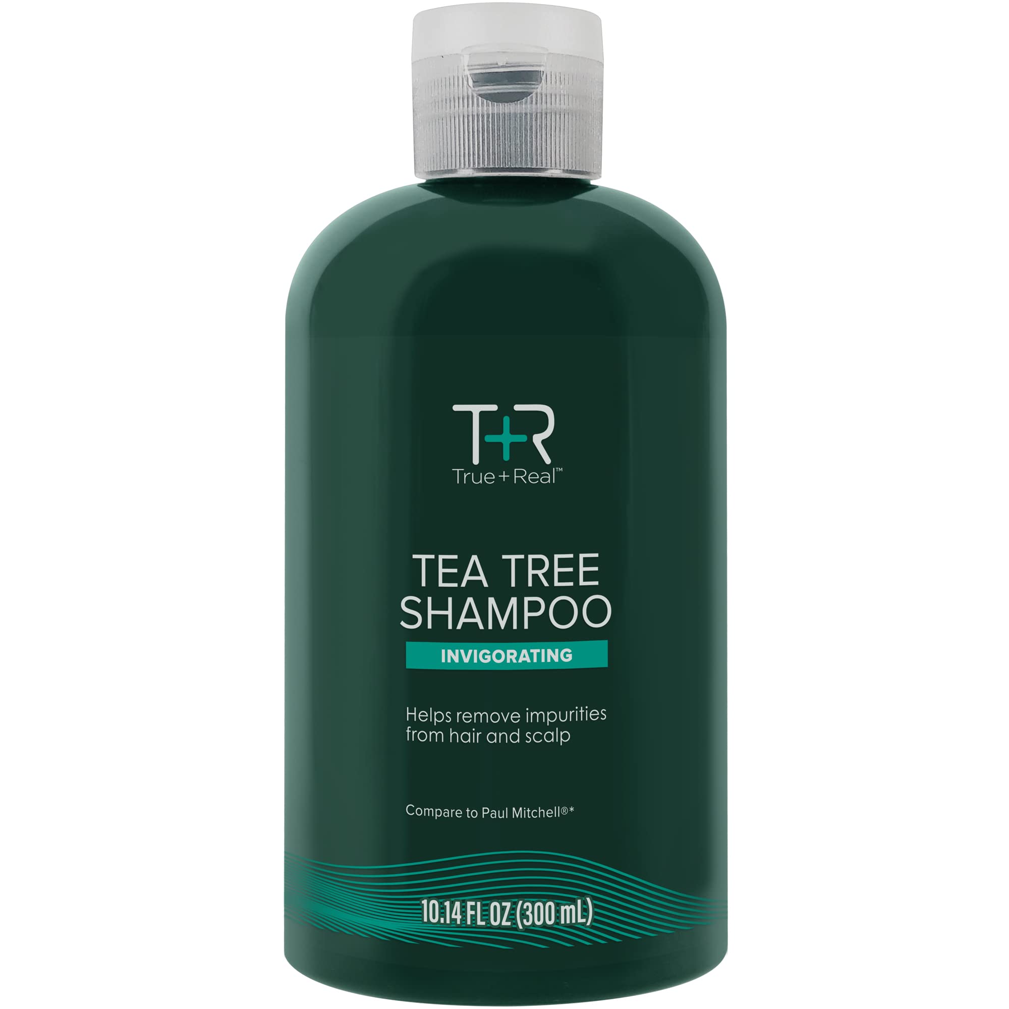 True+Real Tea Tree Shampoo, Invigorating Deep Clean Scalp Care, Refreshing Mint Scent, For All Hair Types, 10.14 oz