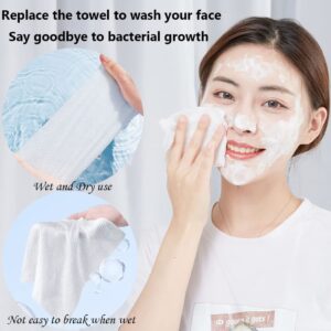 Disposable Face Towel 100 Count for Washing Soft Cotton Dry Wipes Facial Cloths Towelettes for Washing and Drying, Facial Tissue for Cleansing, Skincare and Makeup Remover