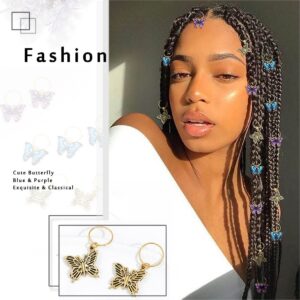 Formery Loc Jewelry Hair Gold Butterfly Charms Braids Jewels Clips Locs Dreadlock Hair Accessories for Women (15pcs) (Butterfly)