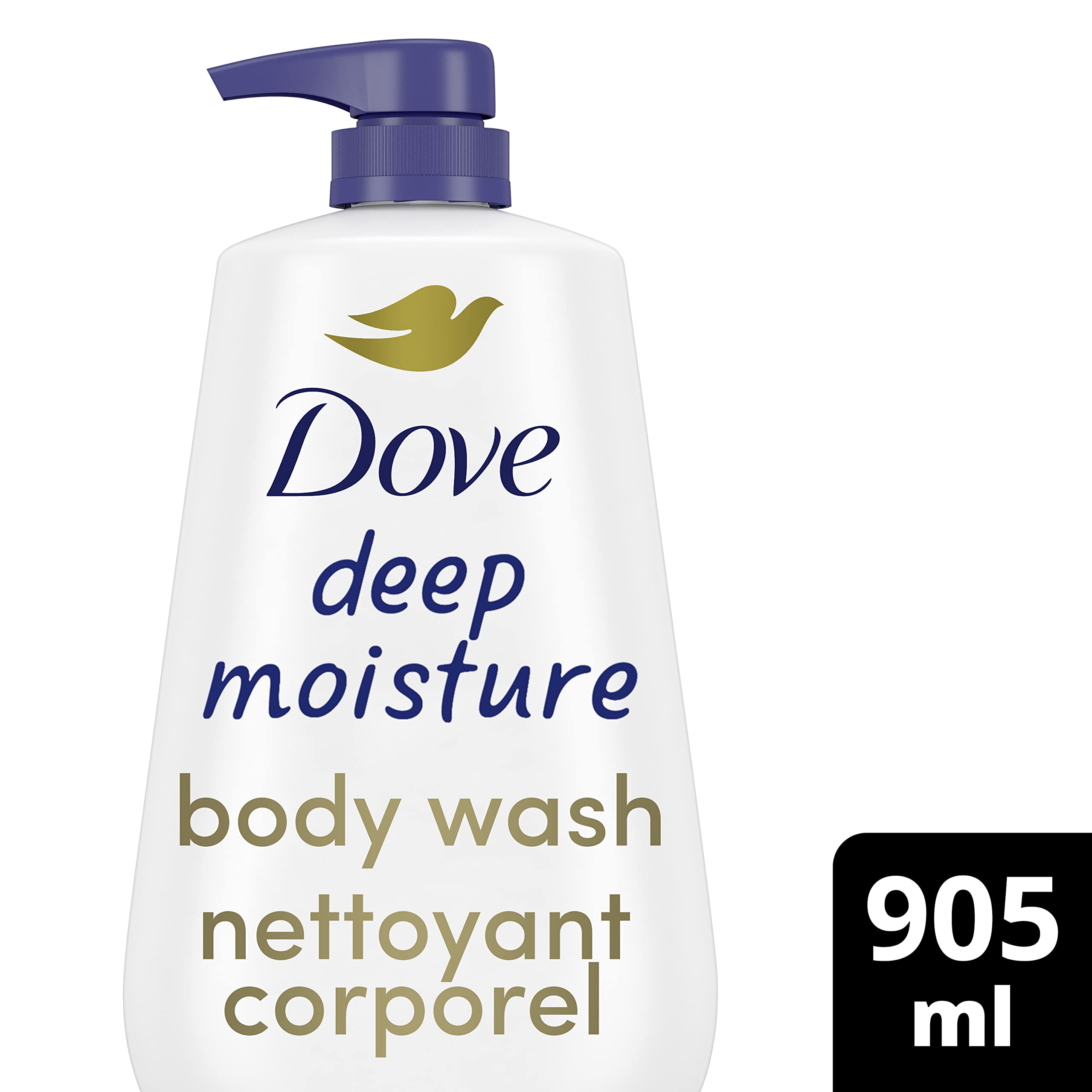 Dove Body Wash with Pump with Skin Natural Nourishers Instantly Soft Skin and Lasting Nourishment Deep Moisture Cleanser Effectively Washes Away Bacteria While Nourishing Your Skin 34 oz (Pack of 3)