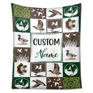 personalized mallard duck baby blanket, custom name duck blanket for kids, adults, baby name blanket, baby boy blanket,, super soft plush throw blanket for baby for kids 30x40, 30x40in