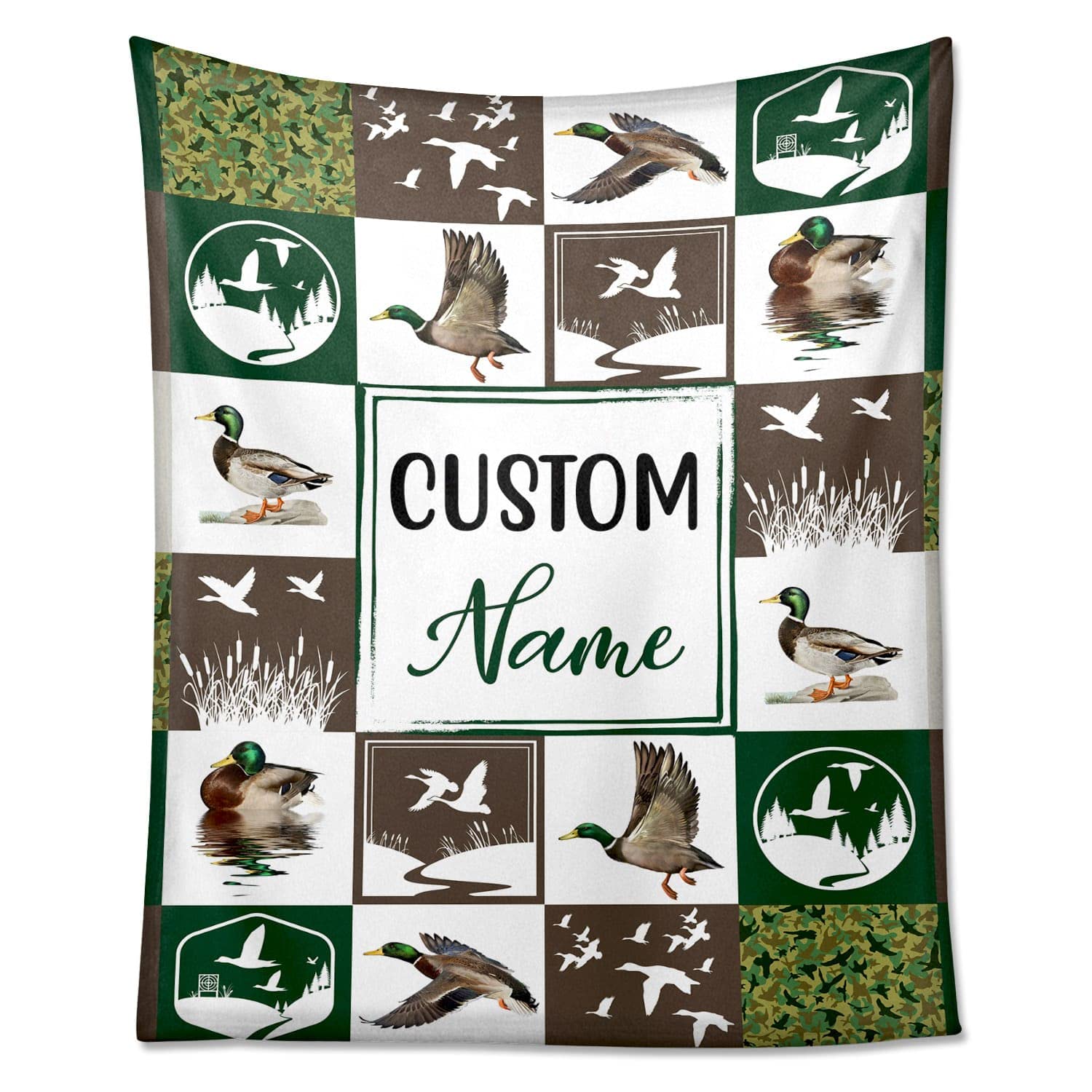 Personalized Mallard Duck Baby Blanket, Custom Name Duck Blanket for Kids, Adults, Baby Name Blanket, Baby Boy Blanket,, Super Soft Plush Throw Blanket for Baby for Kids 30x40, 30X40in