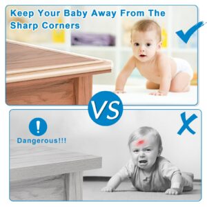 Baby Proofing, 0.6in Edge Protector Strip Clear, Thickened Silicone Soft Corner Protectors with Upgraded Pre-Taped Strong Adhesive, 6.6ft Edge Protectors for Sharp Corners of Cabinets, Tables, Drawers