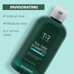 True+Real Tea Tree Shampoo, Invigorating Deep Clean Scalp Care, Refreshing Mint Scent, For All Hair Types, 10.14 oz