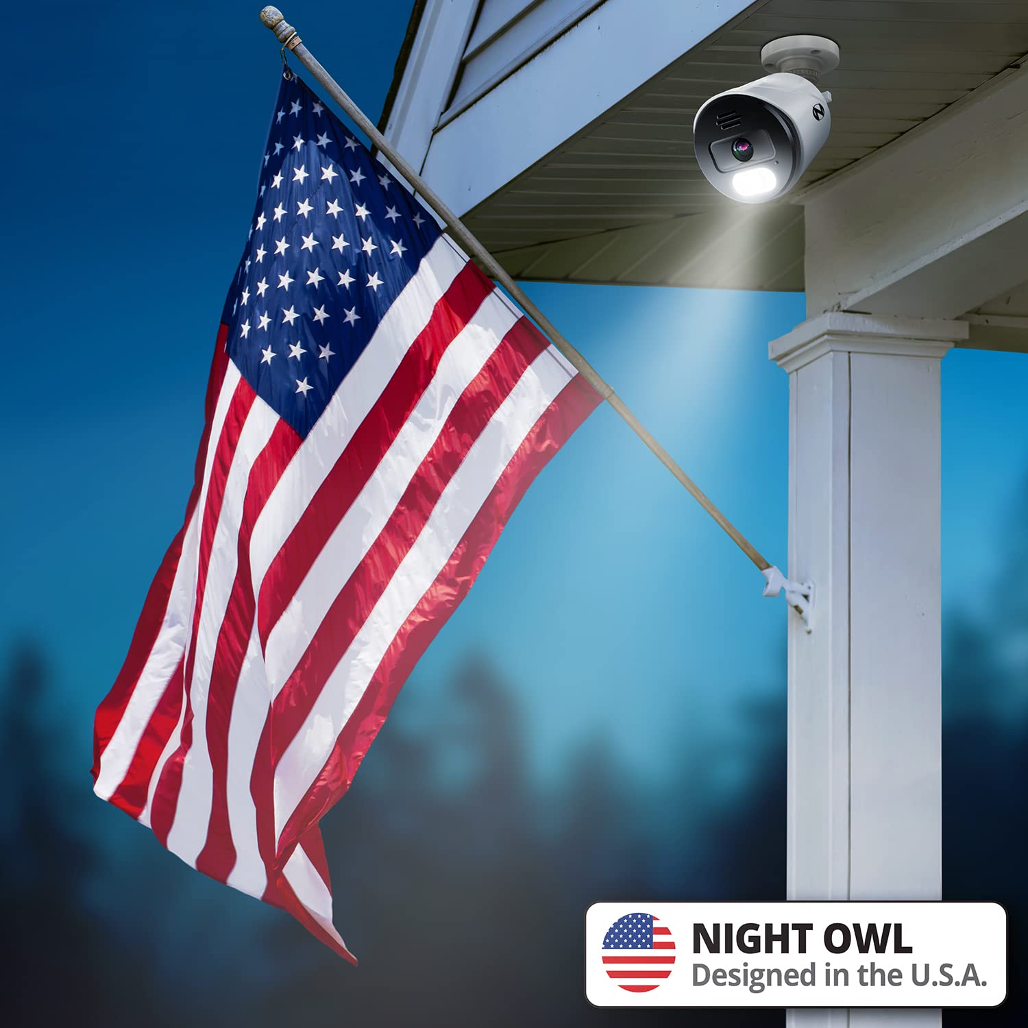 Night Owl Wired IP 4K UHD Indoor/Outdoor Add On Spotlight Cameras with Preset Voice Alerts and Built-in Camera Siren (Requires Compatible BTN8 Series NVR or BTD8 Series DVR - Sold Separately)