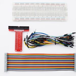 Adeept Raspberry Pi GPIO Breakout, T-Type GPIO Expansion Board +830 Points Solderless Breadboard+65pcs Jumper Cables +40pin Rainbow Ribbon Cable, Raspberry Pi GPIO Expansion Kit