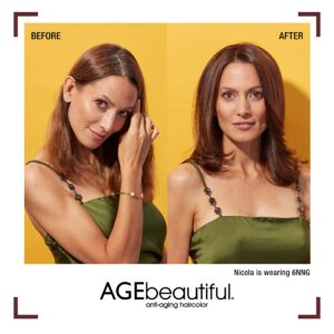 AGE beautiful Permanent Hair Color Dye Liqui Creme & Developer 20 Volume | 100% Gray Coverage | Anti-Aging | Biotin for Thicker, Fuller, Healthier Hair | 10G Very Light Golden Blonde