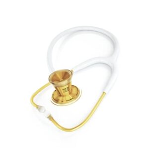 MDF White Glitter Gold ProCardial Cardiology Stethoscope + MDF Pediatric and Neonatal Attachments with Clip