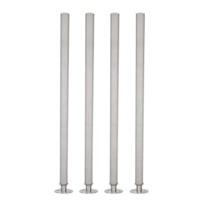 amgood 35" galvanized steel legs for work tables with adjustable stainless steel flanged foot | set of 4 legs