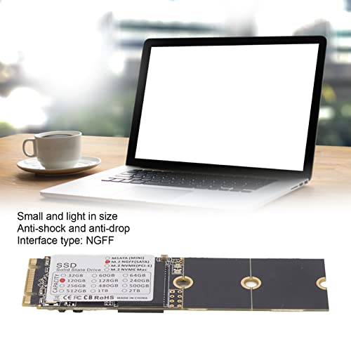 Shanrya SSD, Portable Tablet Anti-Shock M.2 SSD for Laptop