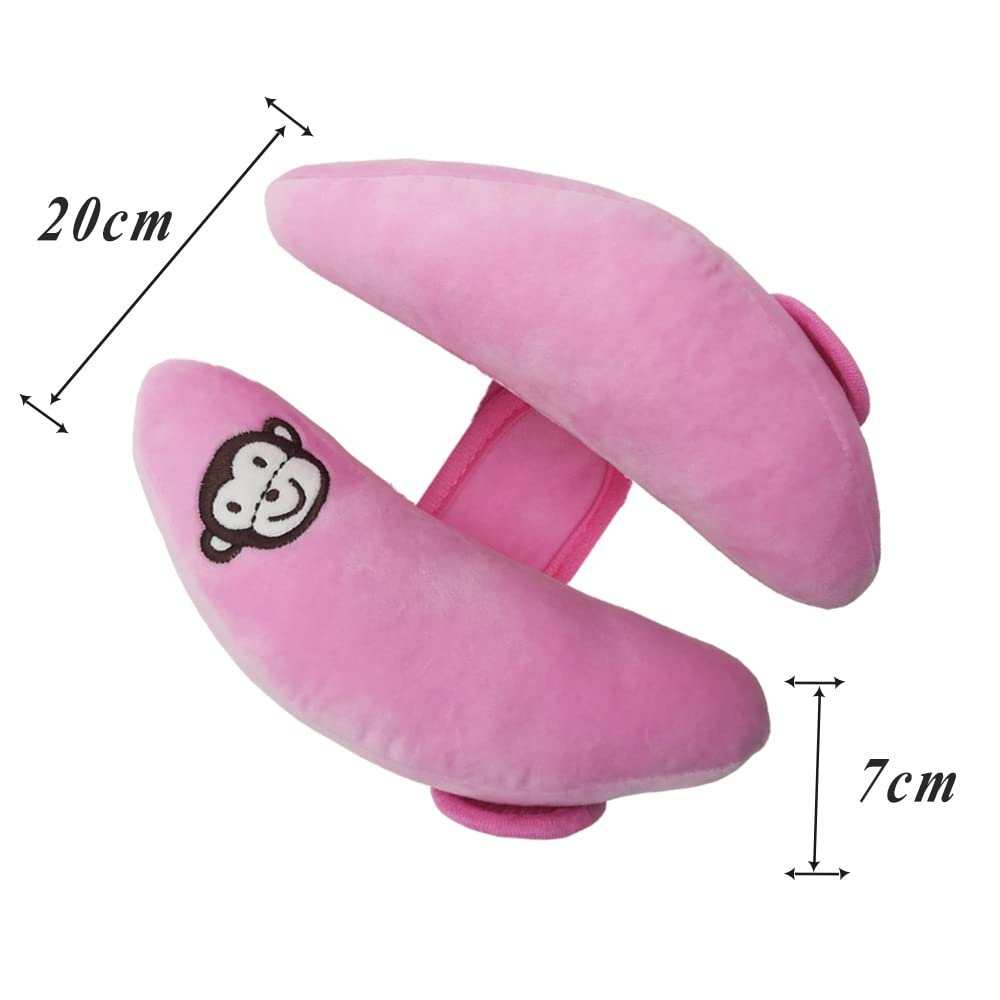 Baby Infants Adjustable Head Support Safety Pillow for Car Seat Baby Soft Neck Body Head Support, U-Shape Children Travel Pillow Cushion Stroller Neck Support for Toddlers,Pink