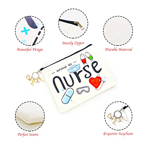 onstary Nurse Survival Kit Cosmetic Bag Birthday Gift For Nurse Nursing Graduation Gift CanvasBag (nurse)