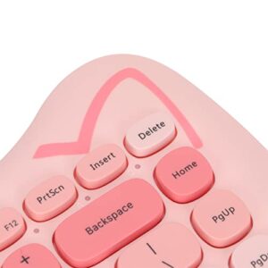 Wireless Keyboard Mouse Combo,Colorful Cute 2.4G Wireless Keyboard and Mouse Set,Ergonomic Gaming Keyboard and Mouse Kit for Windows,for OS X,for Android(Pink)