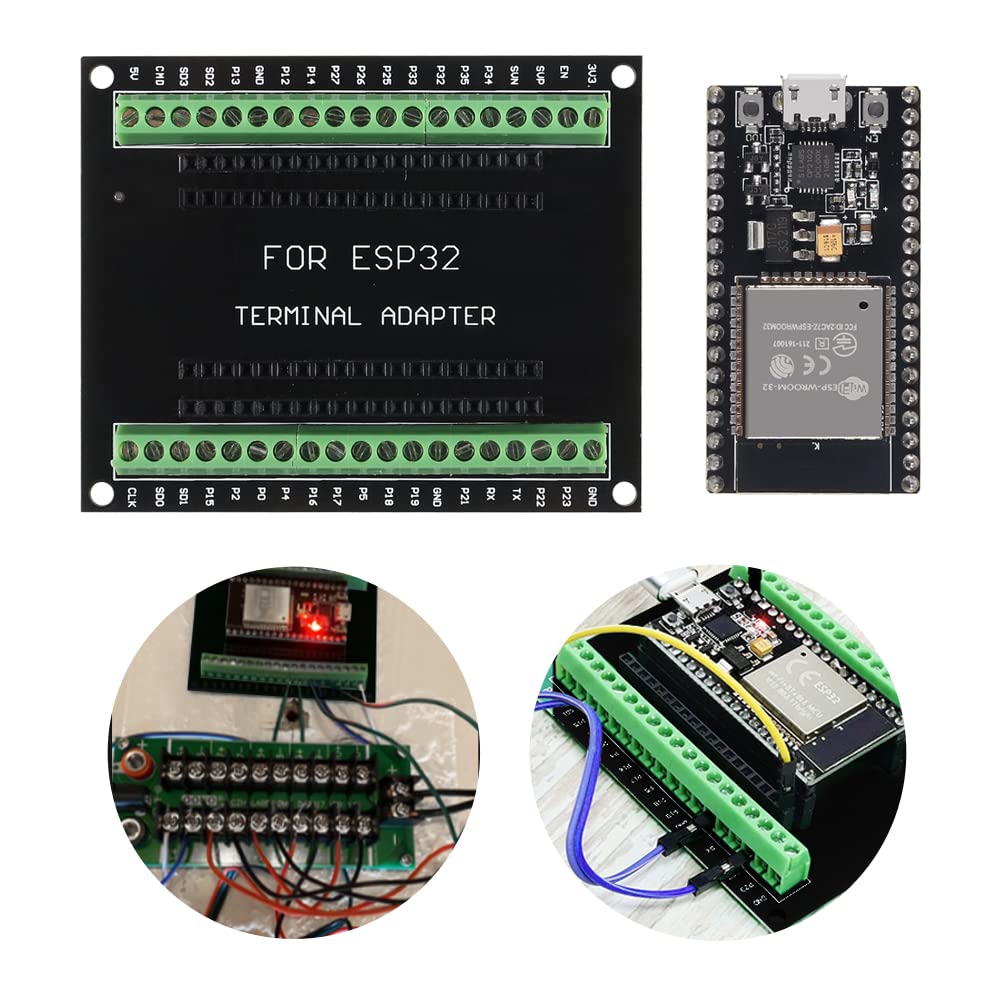 3PCS ESP32 Breakout Board GPIO 1 into 2 Compatible with 38 Pins ESP32S ESP32 Development Board 2.4 GHz Dual Core WLAN WiFi + Bluetooth 2-in-1 Microcontroller ESP-WROOM-32 Chip for Arduino