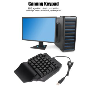 GOWENIC One Handed Gaming Keyboard, 39 Keys Luminous Professional Gaming Keyboard USB Wired Single Hand Mechanical Keyboard with Wrist Rest for PC Gaming