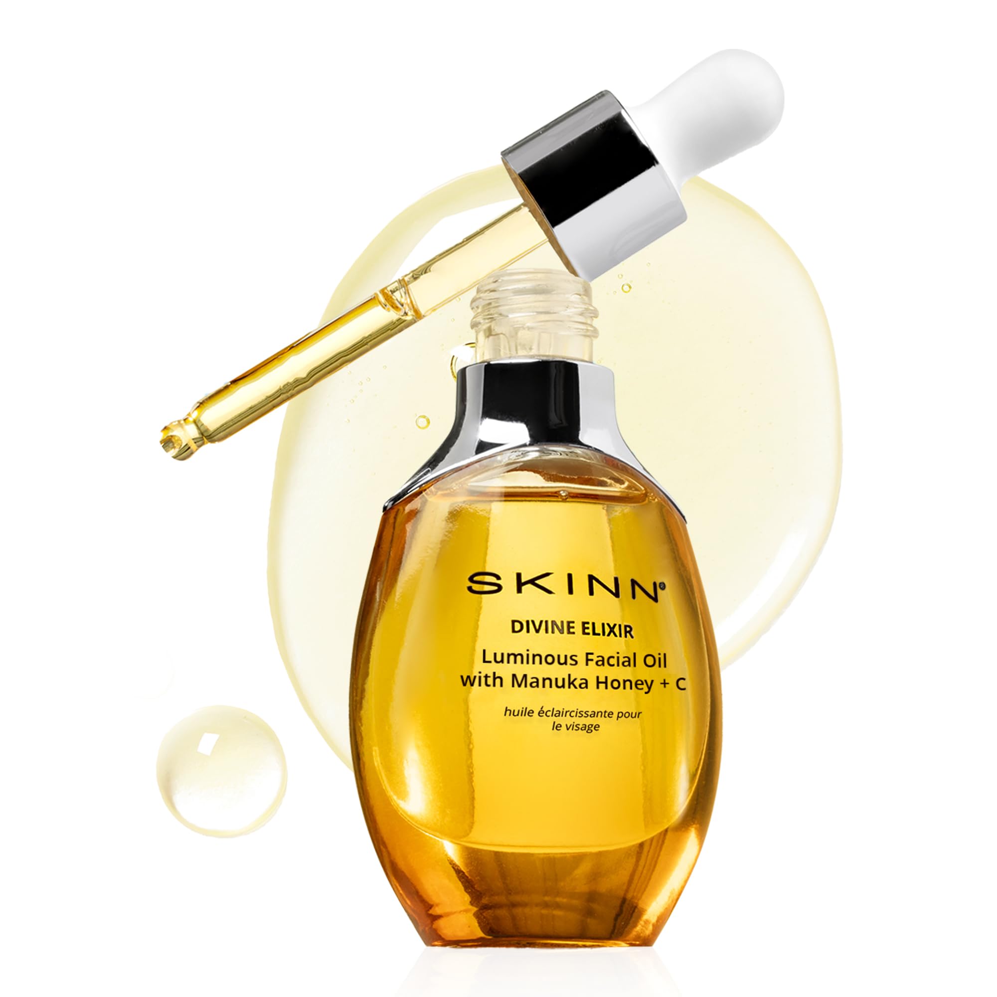 SKINN Luminous Facial Oil - Face Oil to Visibly Brighten, Firm, and Hydrate - Hydrating Oil for Anti-Aging and Dry Skin to Reduce Fine Lines, and Wrinkles - Vitamin C and Manuka Honey