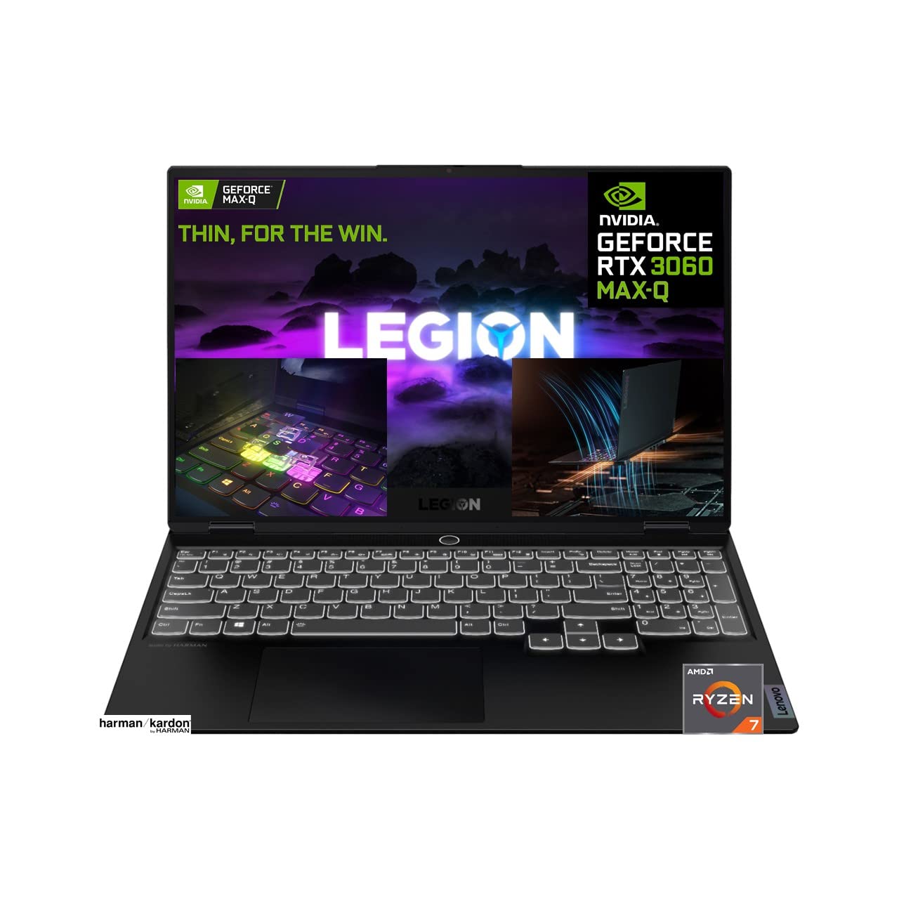 Lenovo New Legion Slim 7 15.6" Gaming Laptop - AMD Ryzen 7 5800H - NVIDIA GeForce RTX 3060 Max-Q - 16GB Memory, 1TB PCIe SSD - Ultra Light 1.9KG - 0.74" Thin - Long Battery Life - Aluminum Chassis