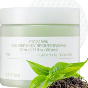 celimax Ji.Woo.Gae ONE STEP Body Brightening Pad | Exfoliating Pad for Body, For Armpit Under Arm, Knee & Elbow, with Green Tea & White Truffle,110ml (60 pads)