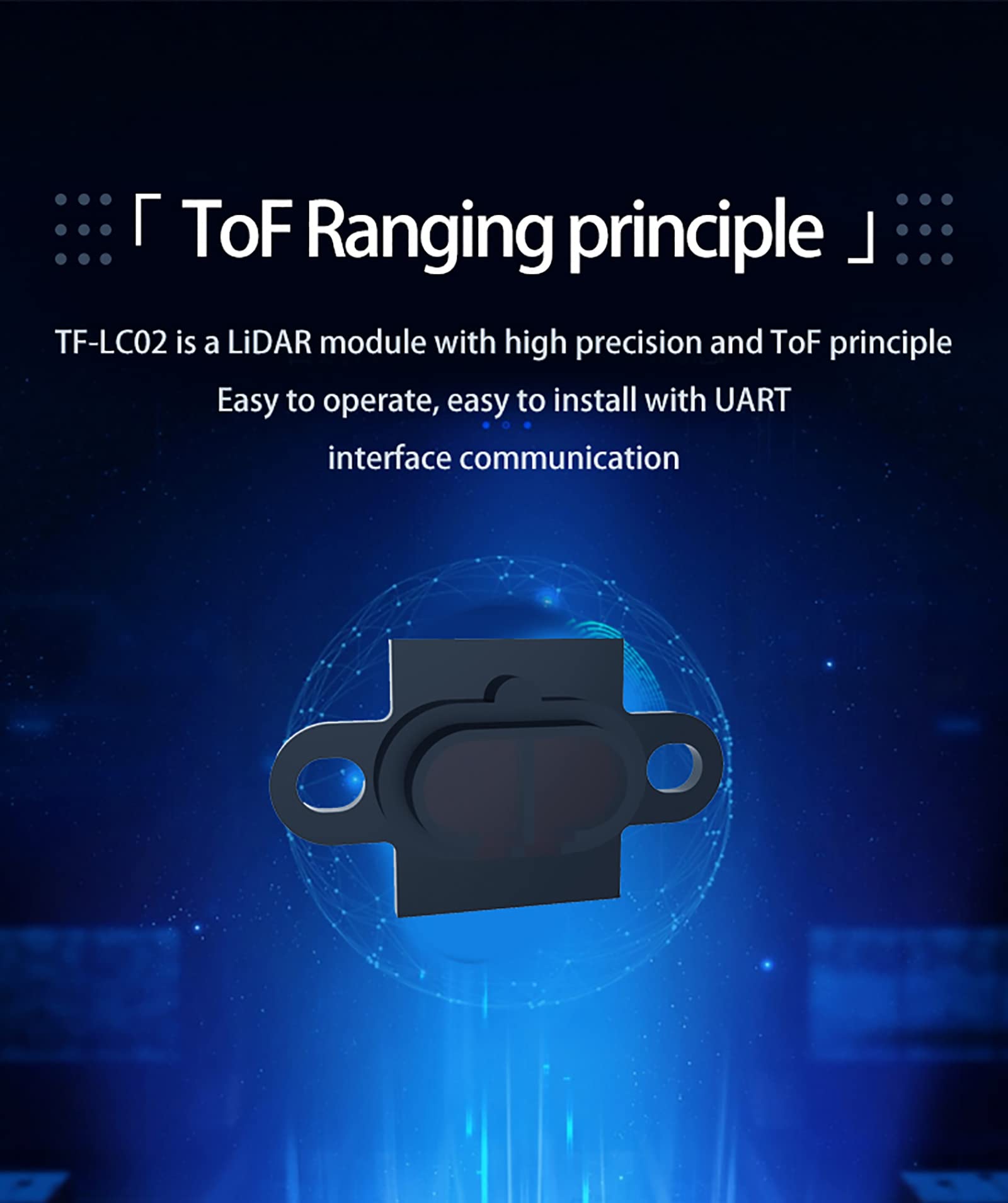 TF-LC02 Lidar Sensor 3cm-200cm Short-Range Distance Single-Point Ranging Finder Module UART/IIC Compatible with Pixhawk and Raspberry Pi for Drone/Robot Obstacle Avoidance